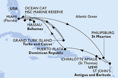 Mapa trasy rejsu