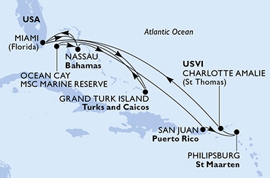 Mapa trasy rejsu