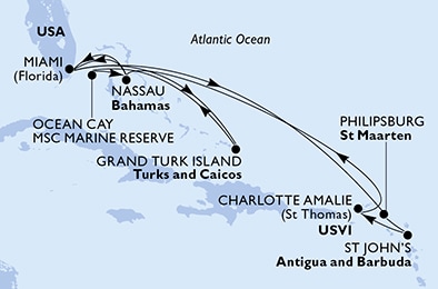 Mapa trasy rejsu