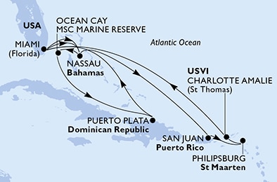 Mapa trasy rejsu