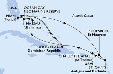 Mapa trasy rejsu