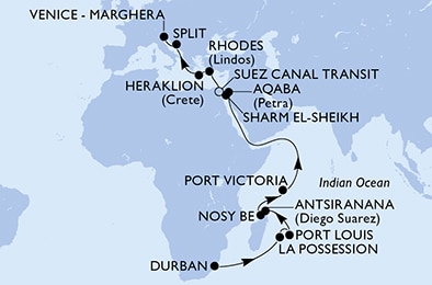 Mapa trasy rejsu