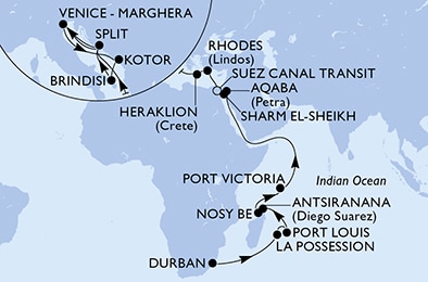 Mapa trasy rejsu