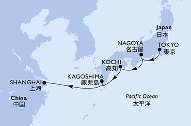 Mapa trasy rejsu
