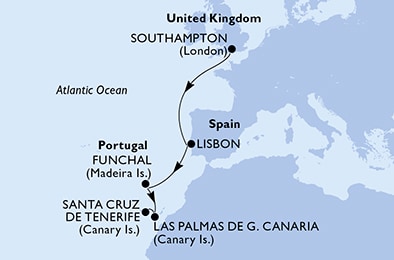 Mapa trasy rejsu