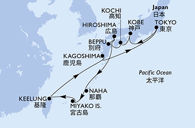 Mapa trasy rejsu